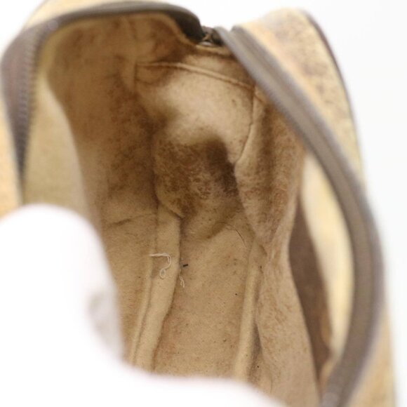 GUCCI Web Sherry Line GG Canvas Shoulder Bag PVC Leather Beige Green - Picture 15 of 16